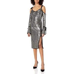 RACHEL Rachel Roy Sequin Bell Sleeve Midi Dress 4